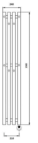 Полотенцесушитель электрический Secado Сандриго 4К 1500/210 R, черный матовый