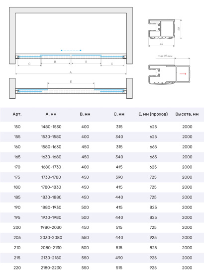 Душевая дверь в нишу Vegas Glass  Z2P Protec 165 03 07, профиль золото матовое, стекло графит