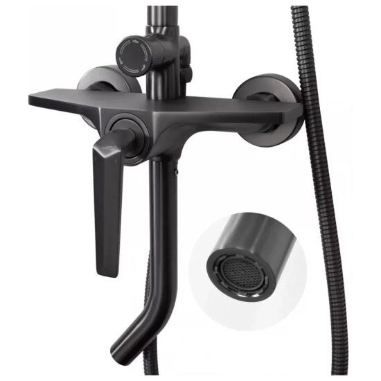Душевая стойка Hansberge H5068BG, графит