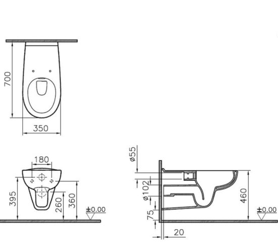 Унитаз подвесной VitrA Conforma 5810B003-6234