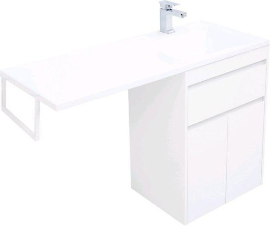 Тумба с раковиной Aquanet Токио 120 R белая напольная, 1 ящик, 2 дверцы