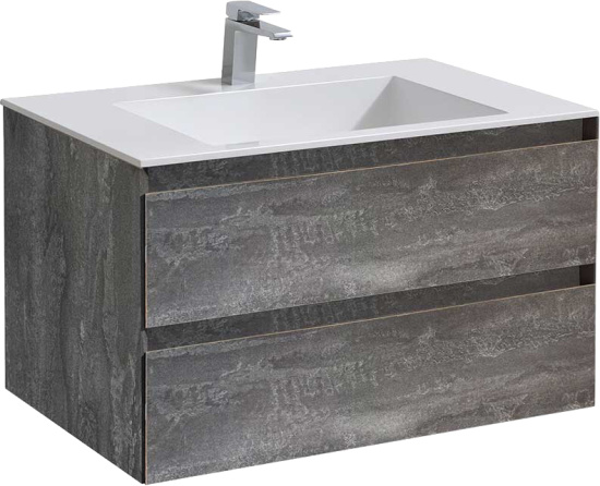 Тумба с раковиной Vincea Luka 80 2 ящика, камень