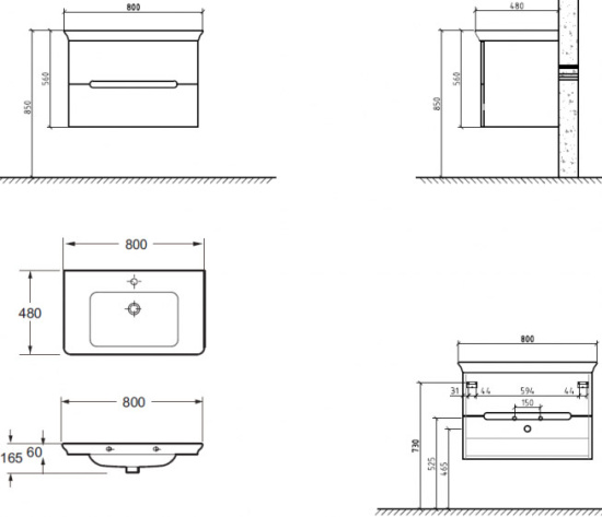 Мебель для ванной BelBagno Torino 80 bianco lucido