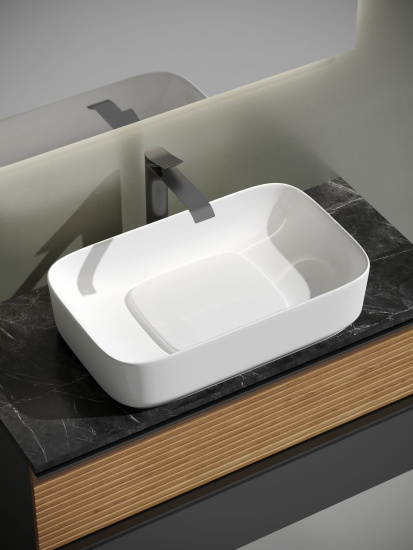 Тумба с раковиной Sancos Delta 100 дуб красный/графит, DL100GR