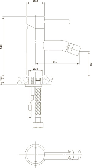 Смеситель для биде Omnires Y Y1220STCR хром