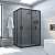 Душевой уголок Vegas Glass ZA-F NOVO h2000 95*85 02М 07, профиль черный матовый, стекло графит