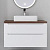 Тумба с раковиной Jorno Wood 100, белая, темная столешница