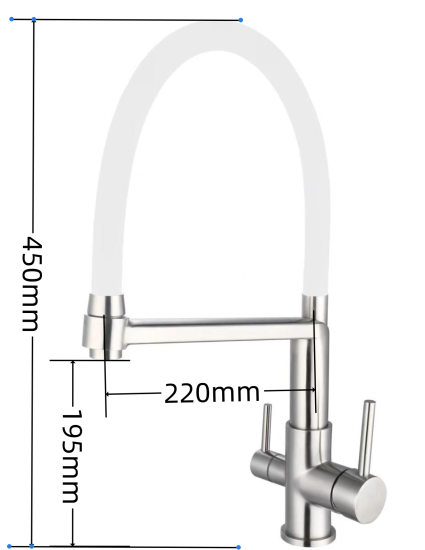 Смеситель для кухни Esko Kitchen K26 W с подключением к фильтру
