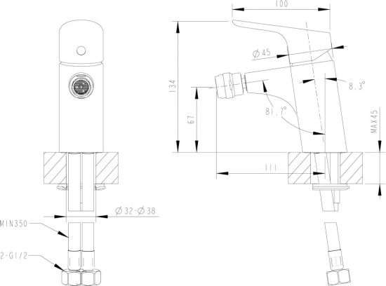 Смеситель для биде Bravat Drop F34898C хром
