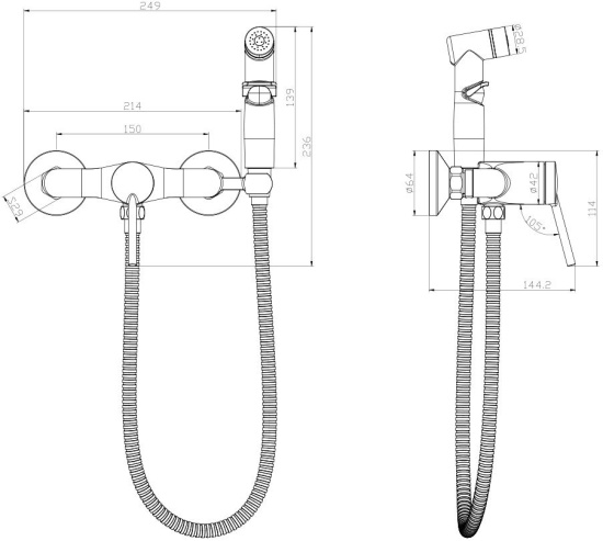 Гигиенический душ Lemark Minima LM3818C со смесителем