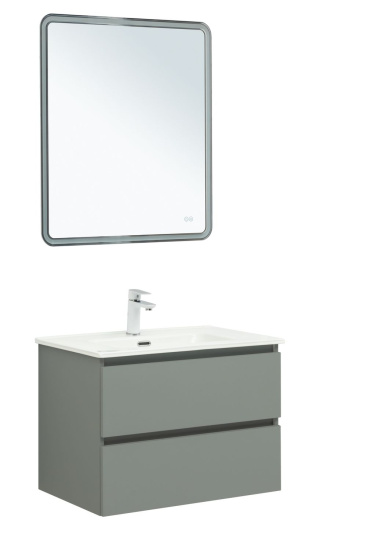 Тумба с раковиной Aquanet Вега 2.0 70 2 ящика, мисти грин, раковина Flat