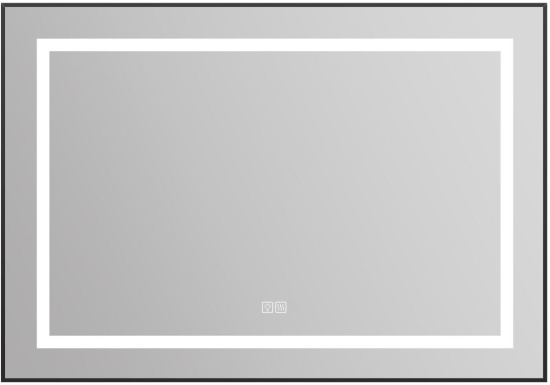 Зеркало BelBagno Kraft SPC-KRAFT-985-685-TCH-WARM-NERO черное, с подсветкой и подогревом