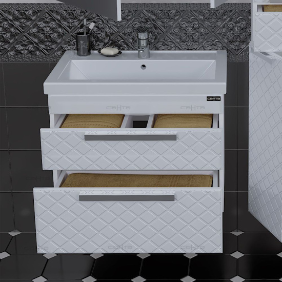 Мебель для ванной СанТа Калипсо Люкс 80 подвесная 2 ящика