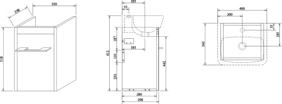 Мебель для ванной Sanflor Ларго 40 вяз швейцарский