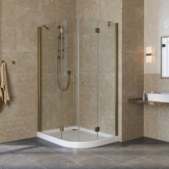 Душевой уголок Vegas Glass AFS-F Lux 110*90 05 01 L профиль бронза, стекло прозрачное