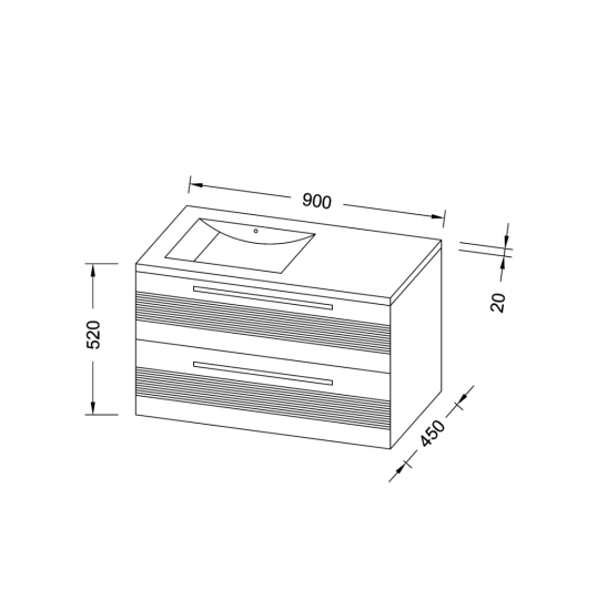 Тумба с раковиной SanVit Соната-2 100 L