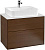 Тумба с раковиной Villeroy & Boch Finion 80 walnut veneer, glass white matt, с настенным освещением