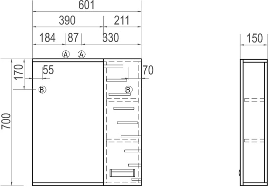 Мебель для ванной Vigo Diana 60 подвесная, 2 ящика