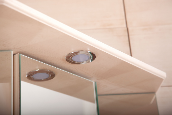 Зеркало-шкаф Бриклаер Кантри 60 бежевый дуб, с балюстрадой