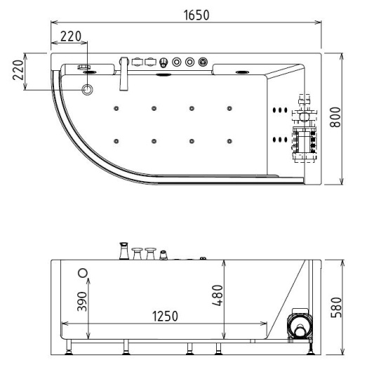 Акриловая ванна Gemy G9227 E R
