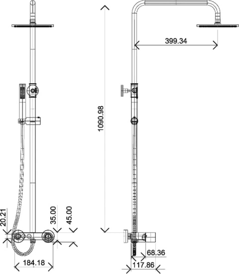 Душевая стойка Boheme Stick 128-CRCR.2