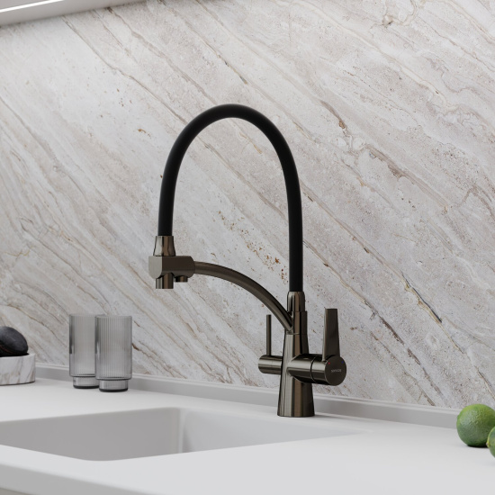 Смеситель для кухни Sancos Eri SC4001GG, вороненая сталь