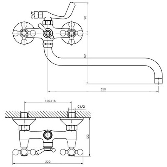 Смеситель для ванны Haiba HB2719