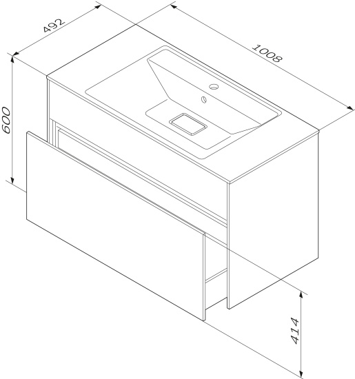 Тумба с раковиной Am.Pm Inspire V2.0 100 элегантный серый