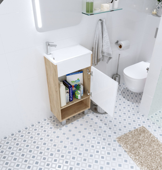 Мебель для ванной 1MarKa Lira 40П напольная, дуб сонома