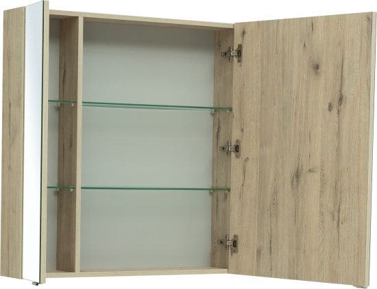 Зеркало-шкаф Aquanet Алвита new 100 дуб веллингтон белый