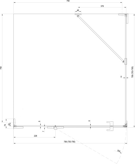 Душевой уголок Ravak BSDPS+B SET 80х80 L Transparent, профиль хром
