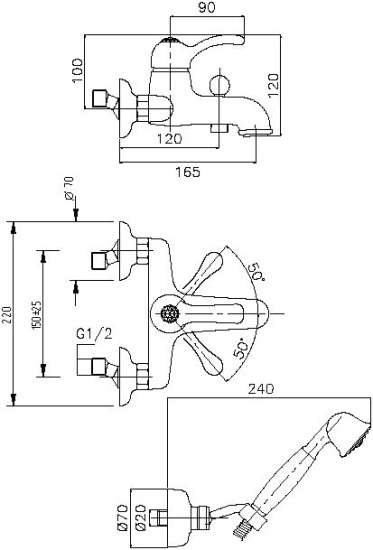 Смеситель для ванны Migliore Lem Swarovski 18874 бронза