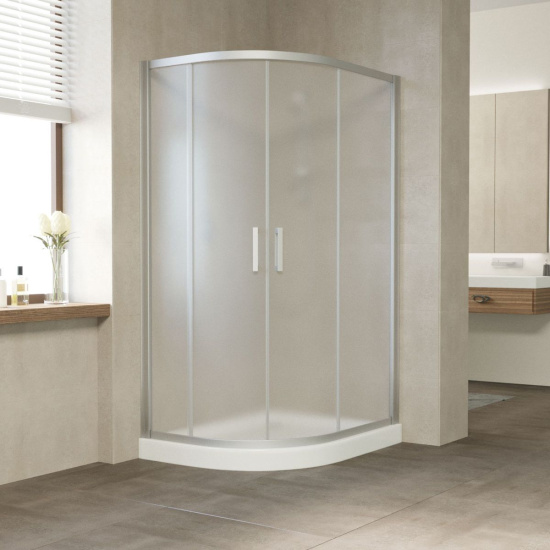 Душевой уголок Vegas Glass ZS-F 110*100 07 10 профиль матовый хром, стекло сатин