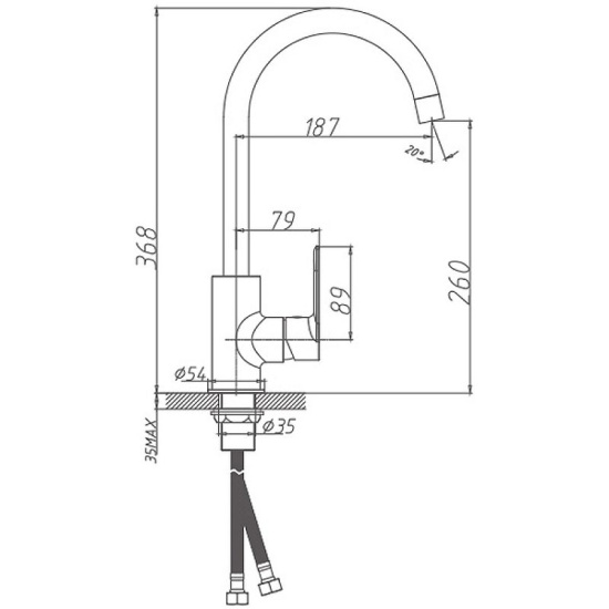 Смеситель для кухни Haiba HB71505 хром