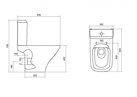 Унитаз-компакт Santek Лайн 1WH501573 rimless