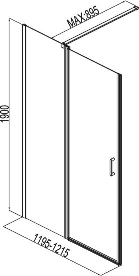 Душевая дверь в нишу Aquanet Cinetic AE12-N-120H190U-CT
