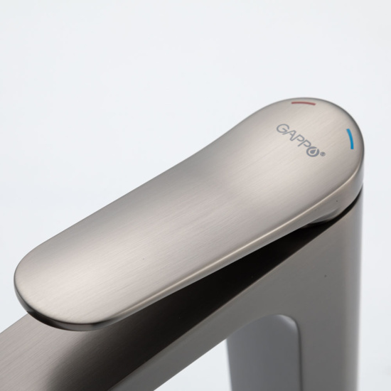 Смеситель для раковины высокий Gappo G1010-29, оружейная сталь