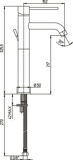 Смеситель для раковины Paini Cox 78CR205LLFTLMKM