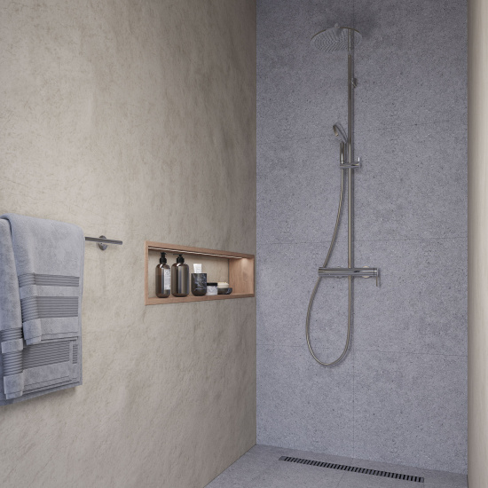 Столешница с раковиной Duravit D-Neo 60, дуб французский, 120, без отверстий + 2 тумбы 60, + 2 раковины