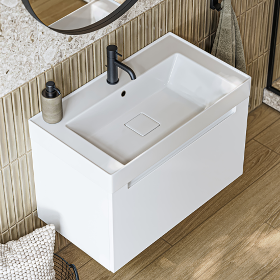 Тумба с раковиной Aqwella Vancouver 80 подвесная, белая