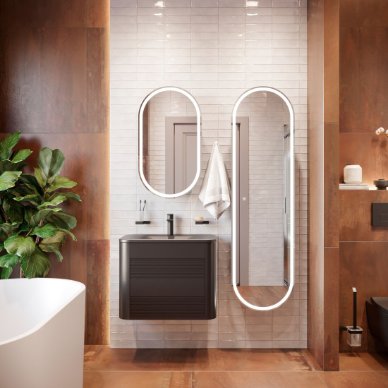 Тумба с раковиной Belinza Twist антрацит, 65