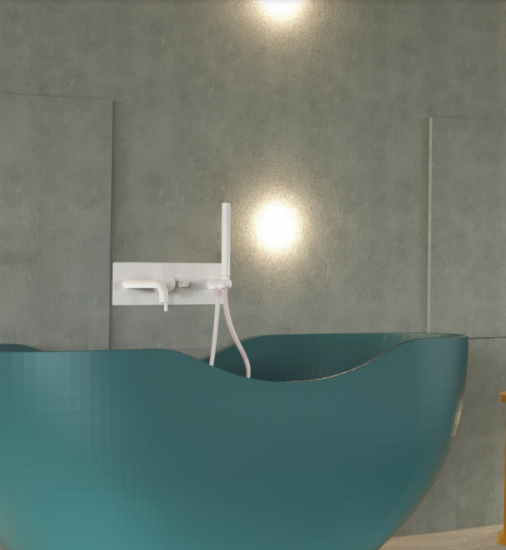 Смеситель для ванны Paffoni Light LIG001BO с внутренней частью белый