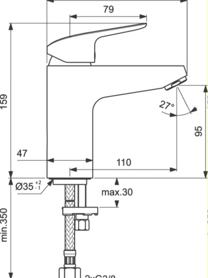 Смеситель для раковины Ideal Standard Ceraflex B1714AA