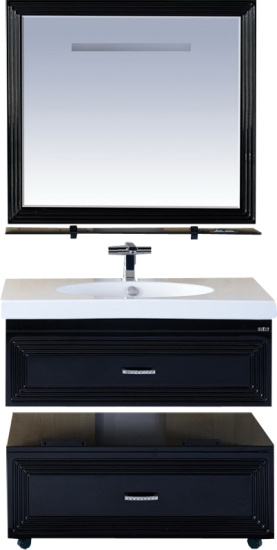 Зеркало Misty Европа 90 черное, с подсветкой