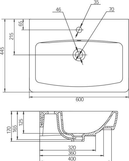 Тумба с раковиной STWORKI Дублин 60