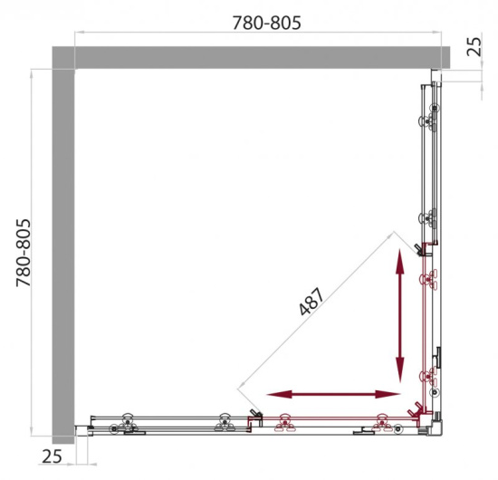 Душевой уголок BelBagno Sela-A-2-95-P-Cr