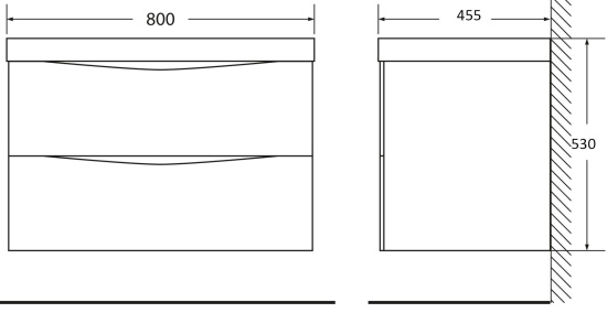 Тумба с раковиной BelBagno Acqua 80 подвесная, robere nature grigio