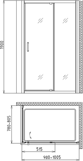 Душевой уголок Gemy Sunny Bay S28191A-A80 100х80 см