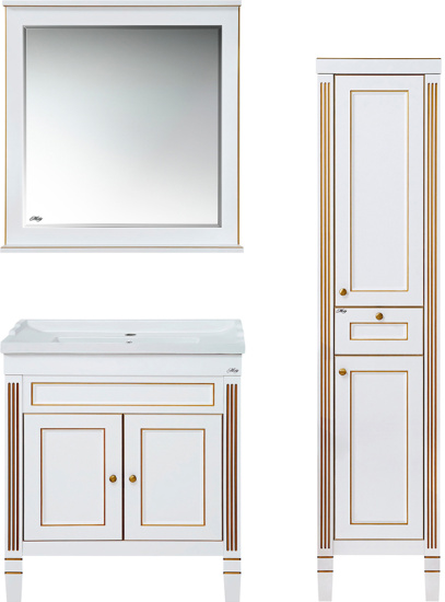 Зеркало Misty Женева 80 белая патина