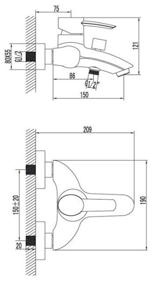 Душевой комплект Lemark Atlantiss LM3202C + LM3237C